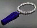 天然水晶　数珠　カット玉　直径約8mm　正絹房付き